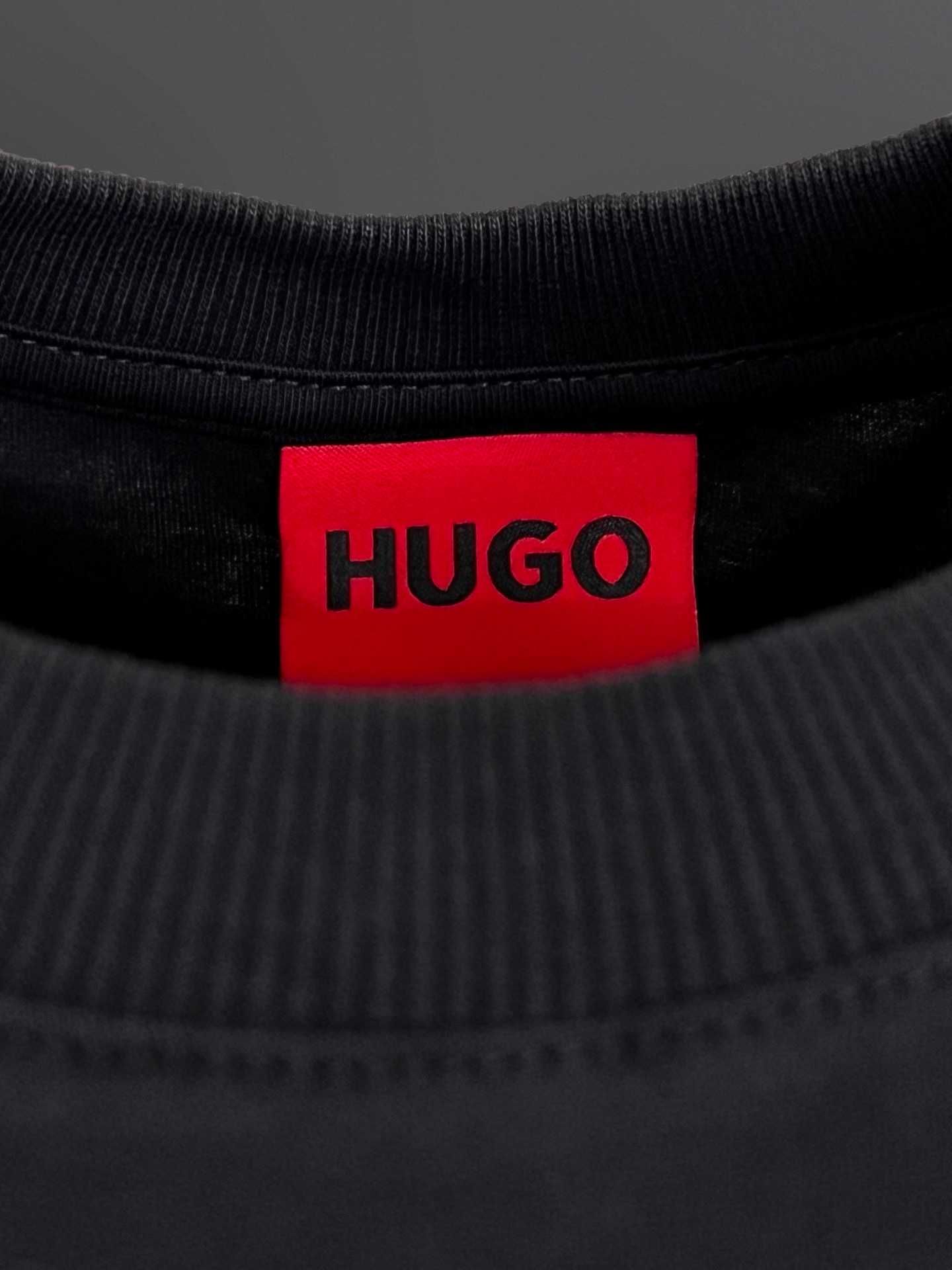 Hugo Boss Черна Тениска СВЕТЛООТРАЗИТЕЛНА Щампа - S M L XL XXL