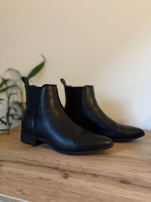 Just fab About You черни кожени боти