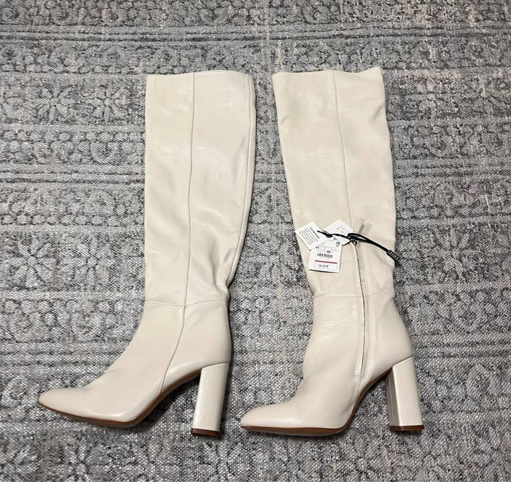 Cizme Zara, piele naturala, 40