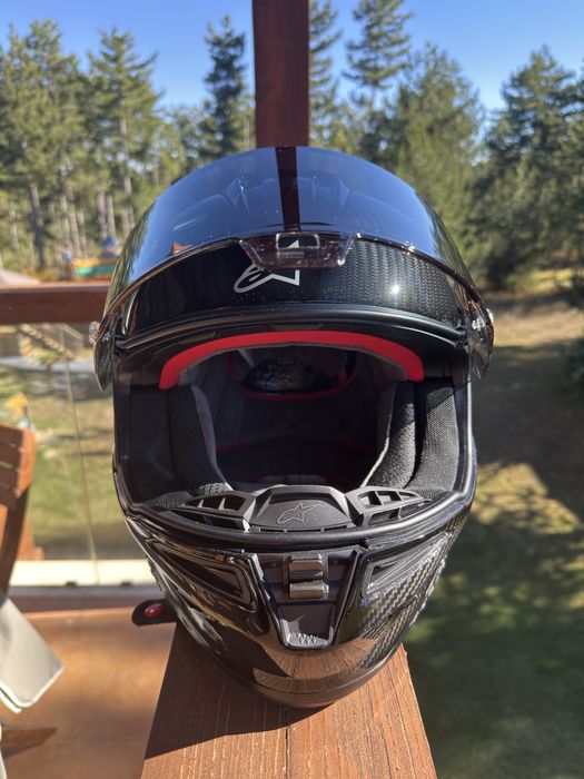 Чисто нова AlpineStars Supertech r10 Solid Helmet Black Carbon