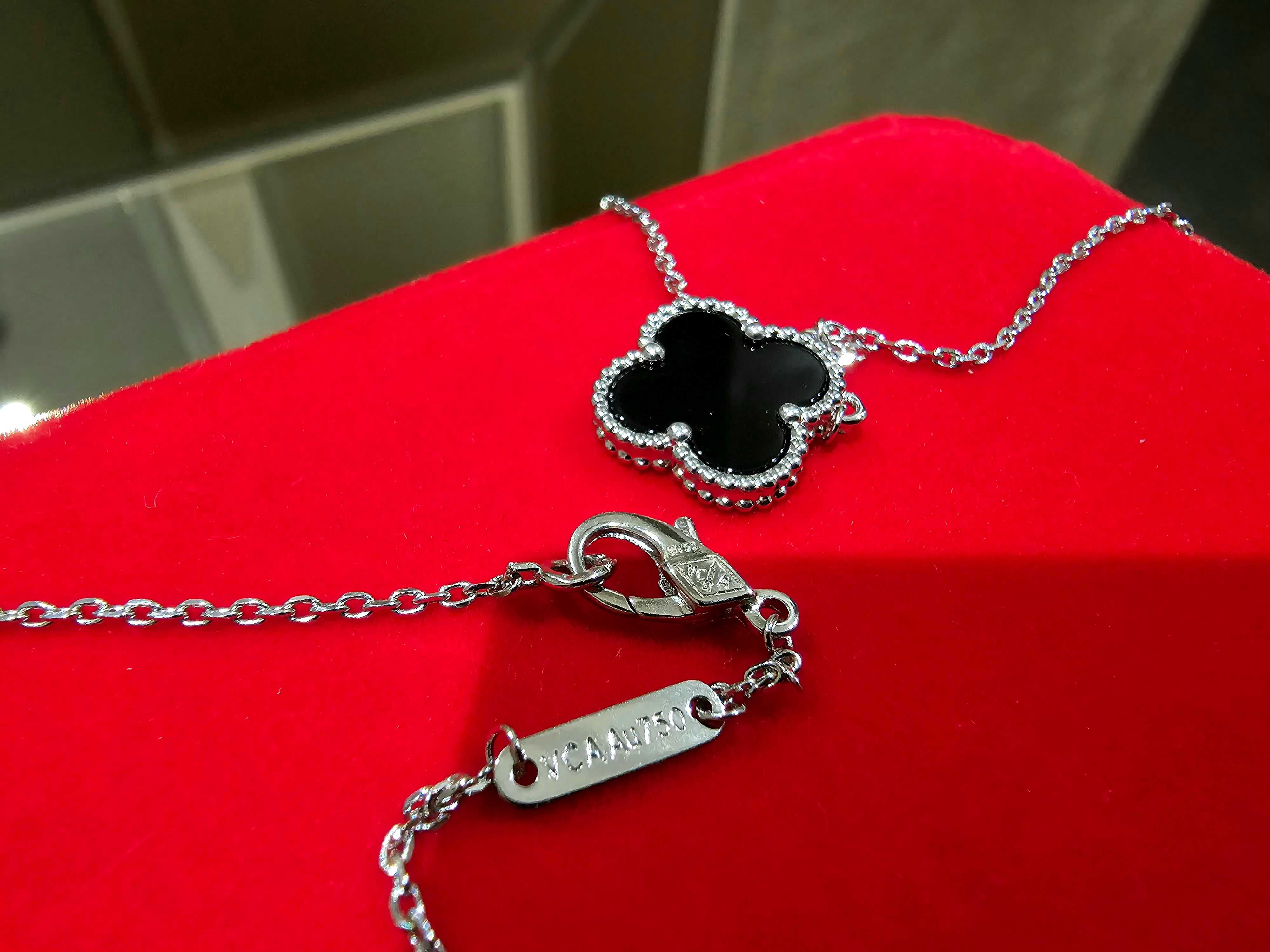 Van Cleef & Arpels VCA Silver Black Onyx Alhambra Дамско Колие