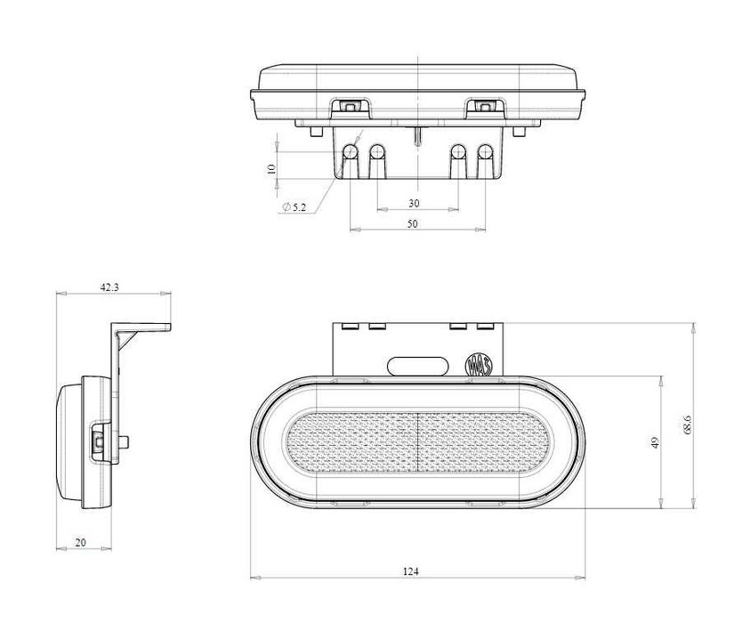 LED Светодиоден Габарит Оранжев Жълт Неон Ефект Три Функции 12V 24V