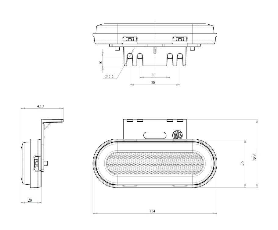 LED Светодиоден Габарит Оранжев Жълт Неон Ефект Три Функции 12V 24V