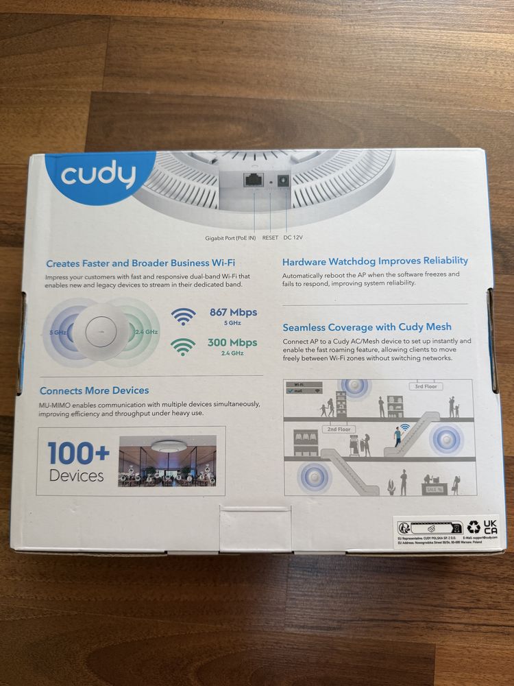 Access Point wireless Cudy AP1300P, PoE, Gigabit, AC1200 Dual band