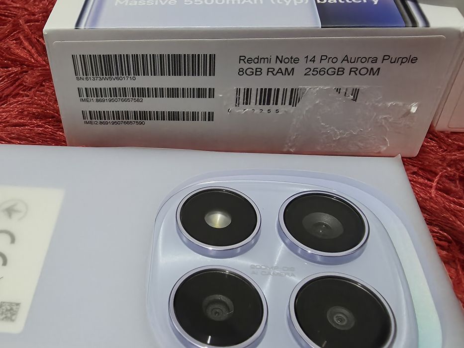 -Xiaomi Redmi Note14 Pro, Nou, Nefolosit, 256Gb, 8Ram, 0 cicluri incar