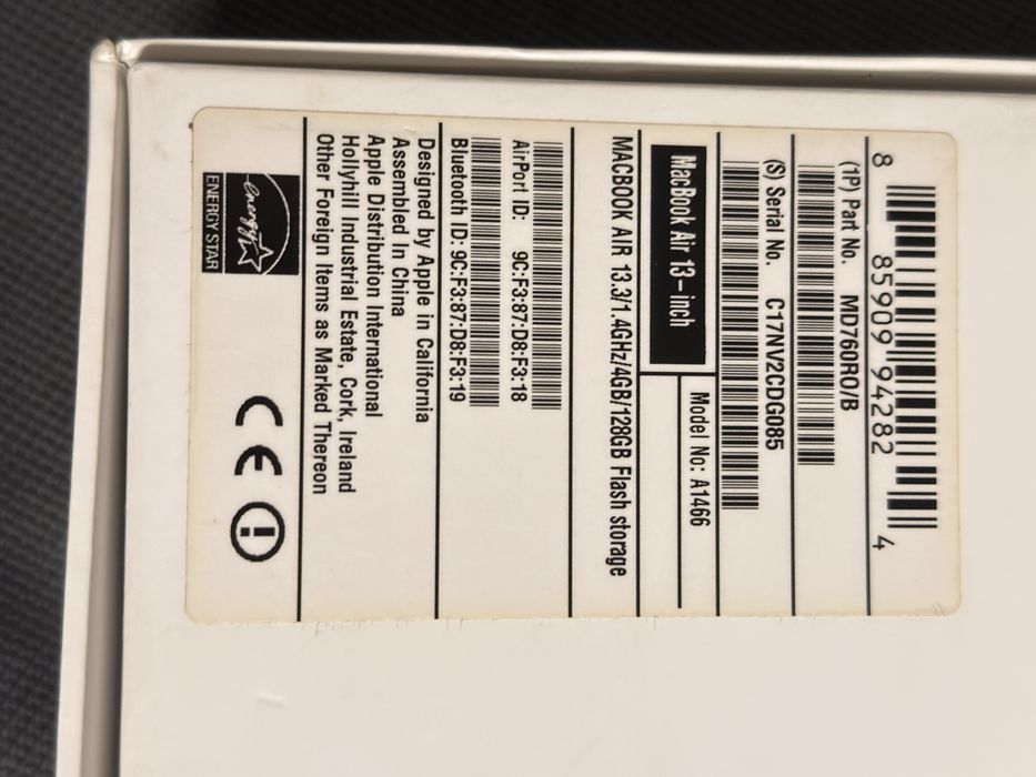 Laptop Apple air 13 a1466