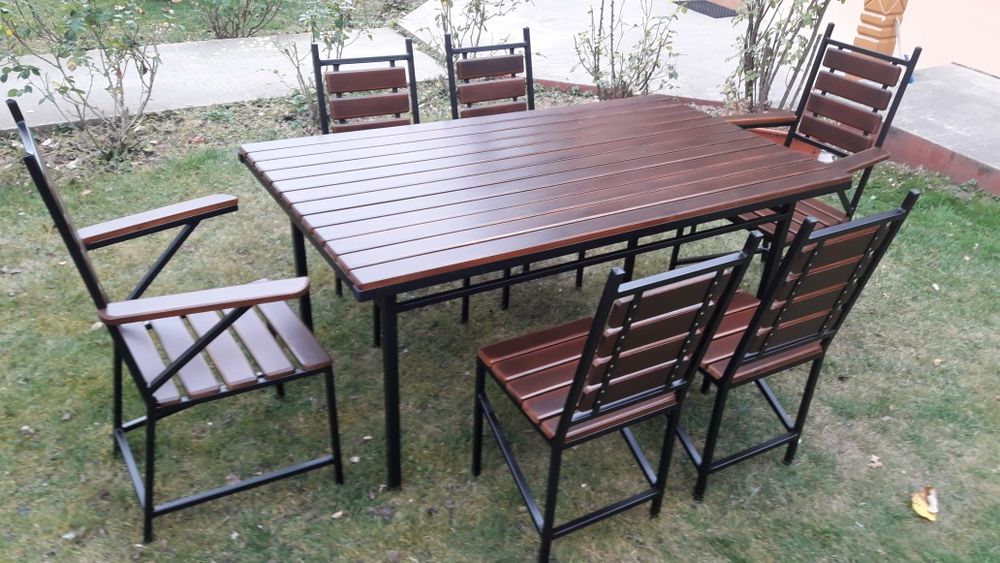 Set masa cu 4 scaune si 2 fotolii