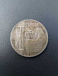 Monedă 20 lire Italia an 1928