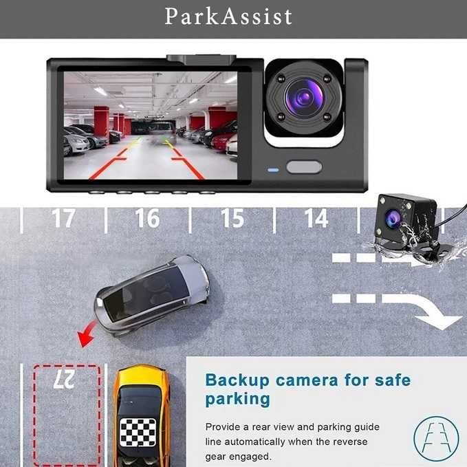 3в1 Видеорегистратор За Авотомобил, Задна Камера, Камера За Паркиране