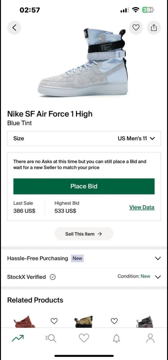 Ghete Nike Sf Air Force 1 Special Field high, blue tint, impecabile