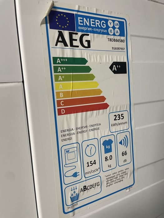 Сушилня AEG 8000 series A++ 8 кг 6м гаранция