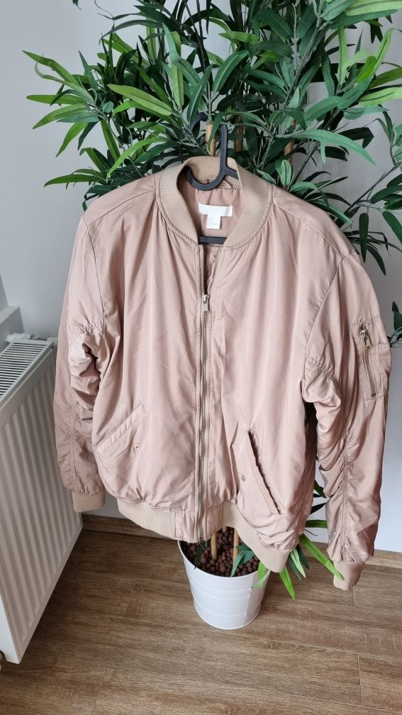 Geaca bomber supradimensionata H&M, rose, dama, marimea 36