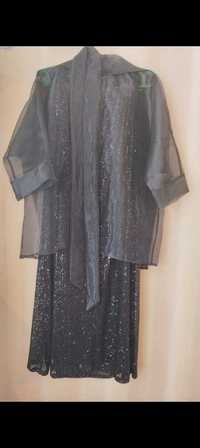 Платье женское черное с накидкои