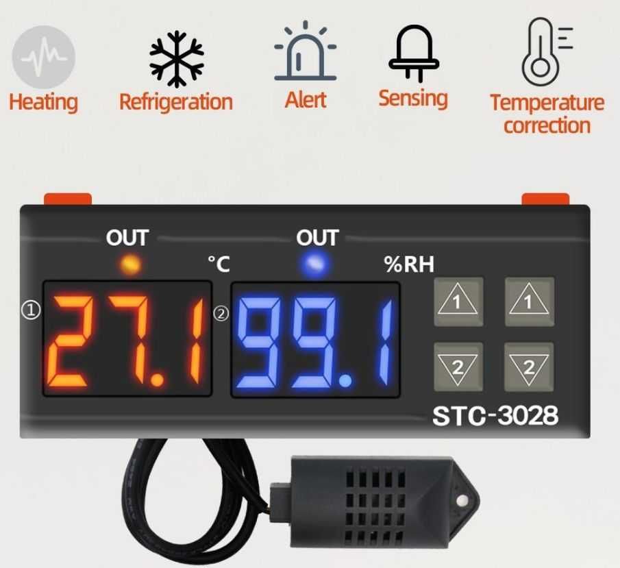 Controler termostat regulator temperatura umiditate STC 3028 220V