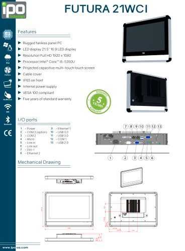 Touchscreen Компютър All in One IPO Technologie FUTURA 21 WCI