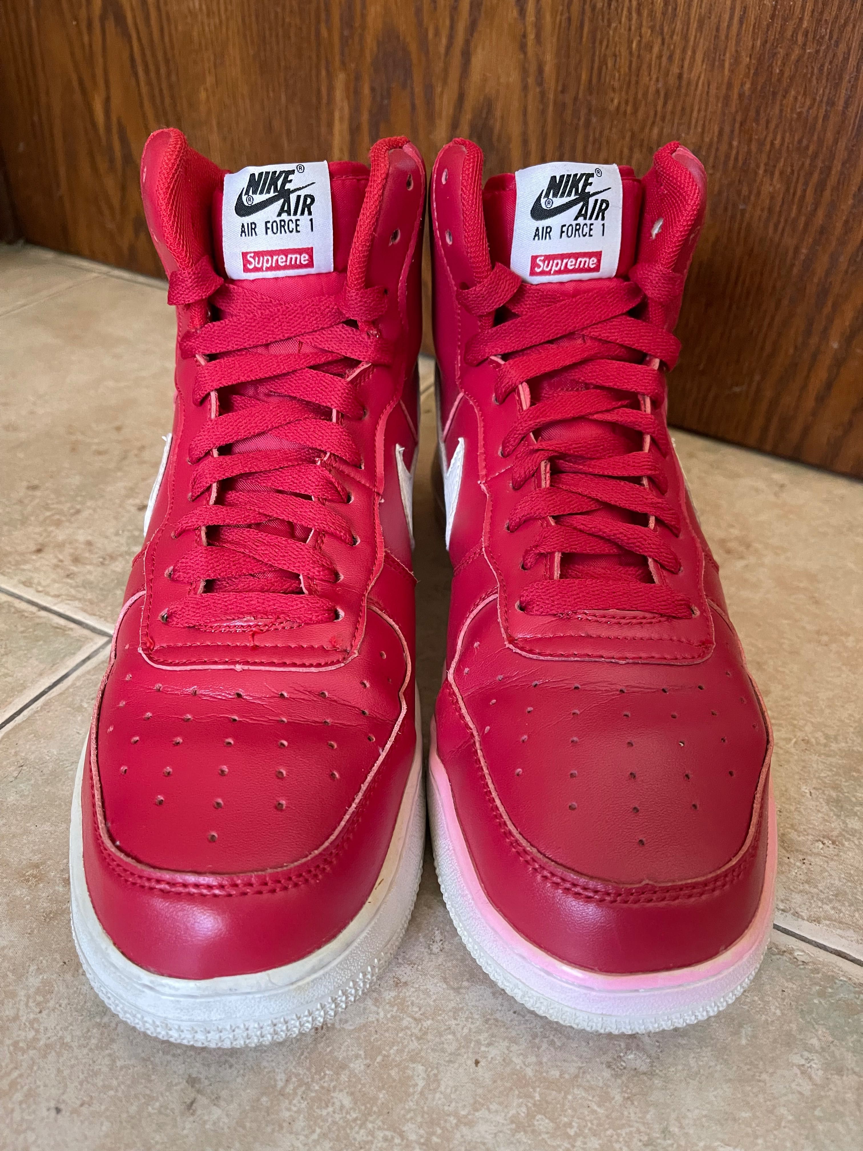 Nike Supreme x Air Force 1 High SP Red