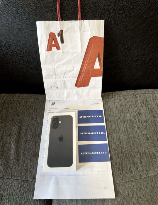 ЗАПЕЧАТАН 128GB iPhone 16 Гаранция от A1 до 2027 Black / Черен