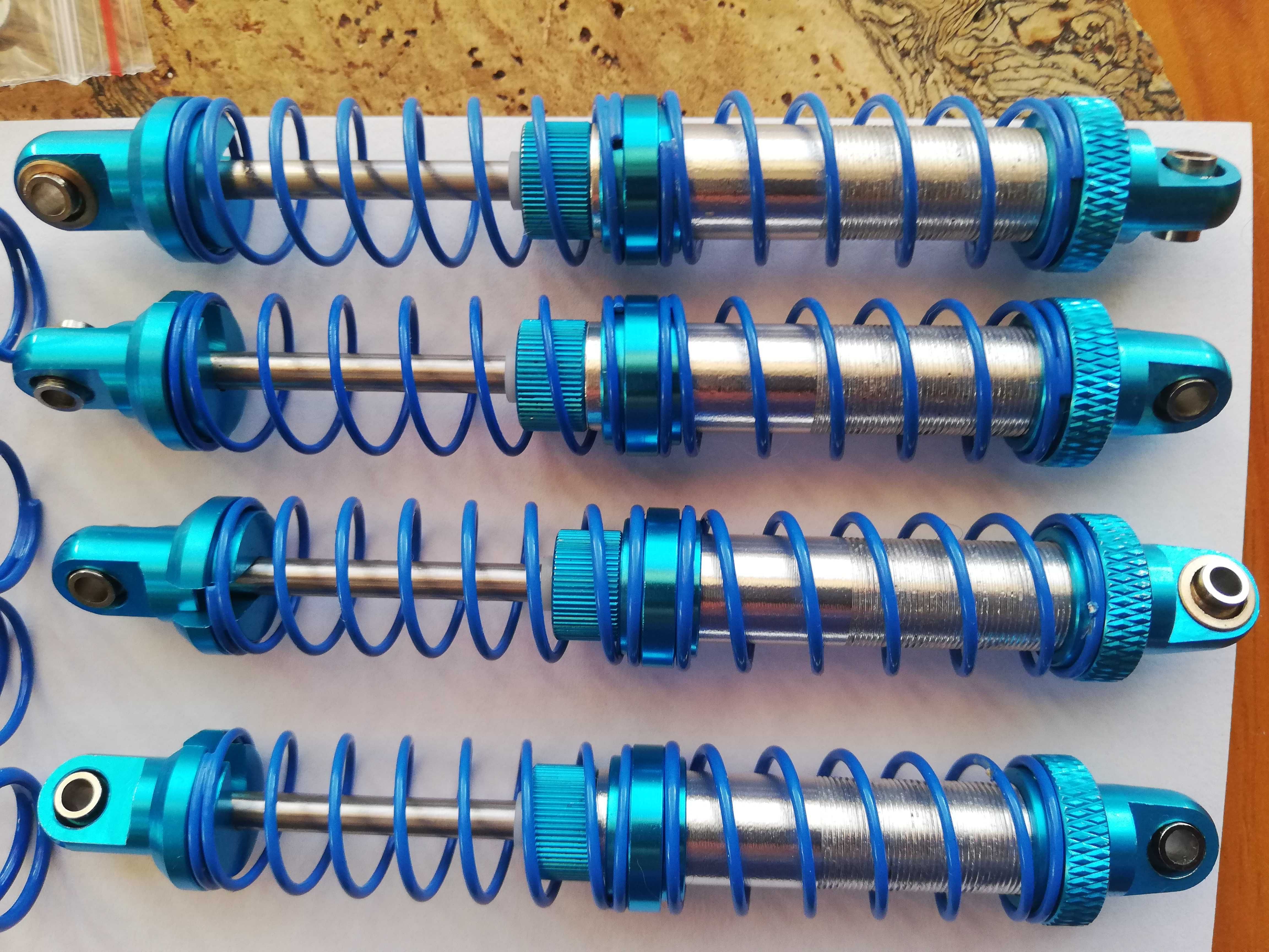 Automodel 4 amortizoare BDX aluminiu 100mm+garnituri, arcuri,accesorii