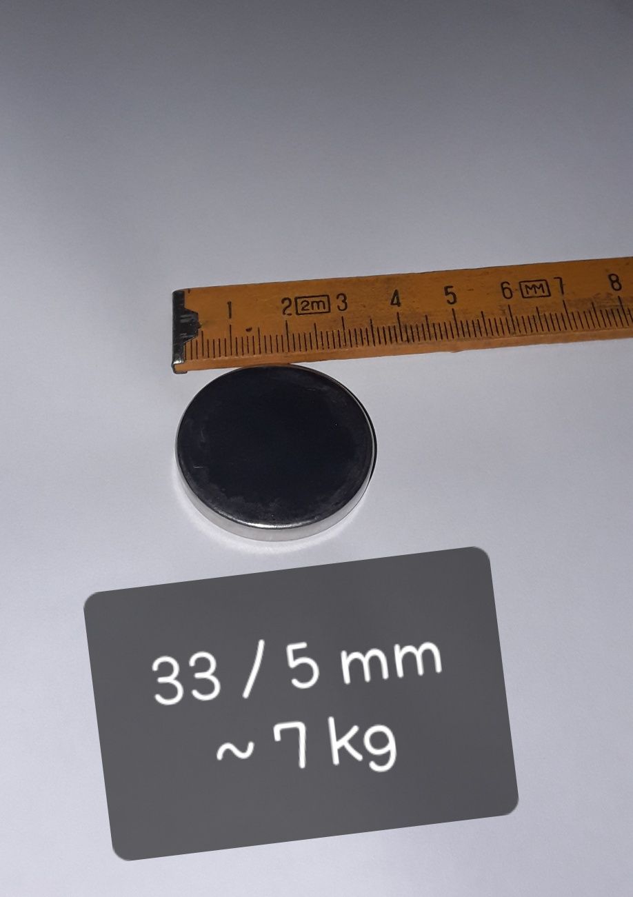 Magnet puternic neodim disc rotund 33mm / 5 mm.