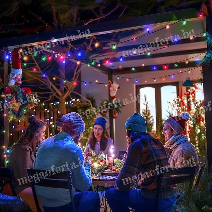 Светлинна верига 50м. от 250 Led коледни лампички RGB многоцветни
