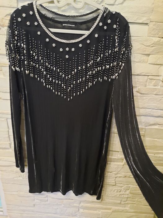 Bluze L/XL,voal,satin,broderie si paiete,Camasi casual cu lame