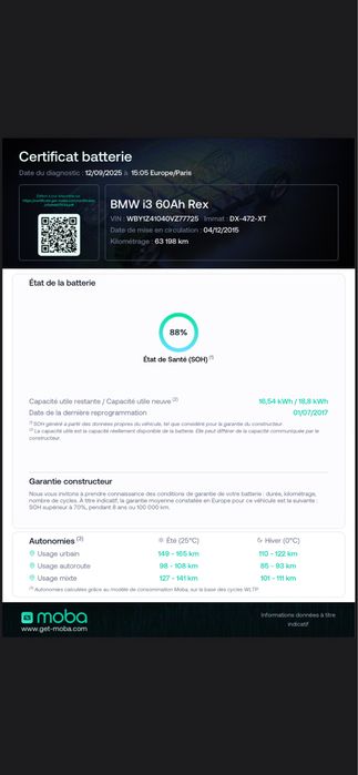 Bmw i3 REX | 63000 km | Garantie