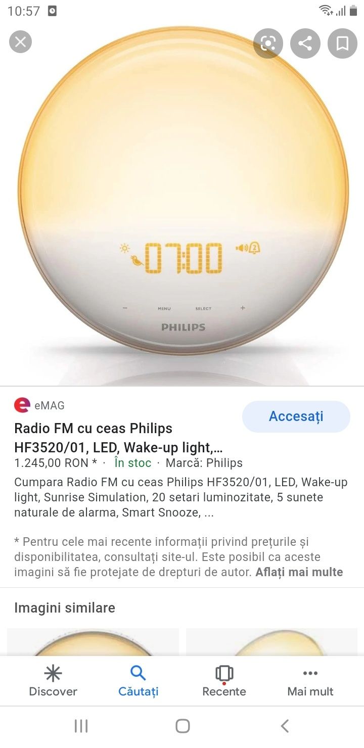 Radio fm cu ceas philips hf3520