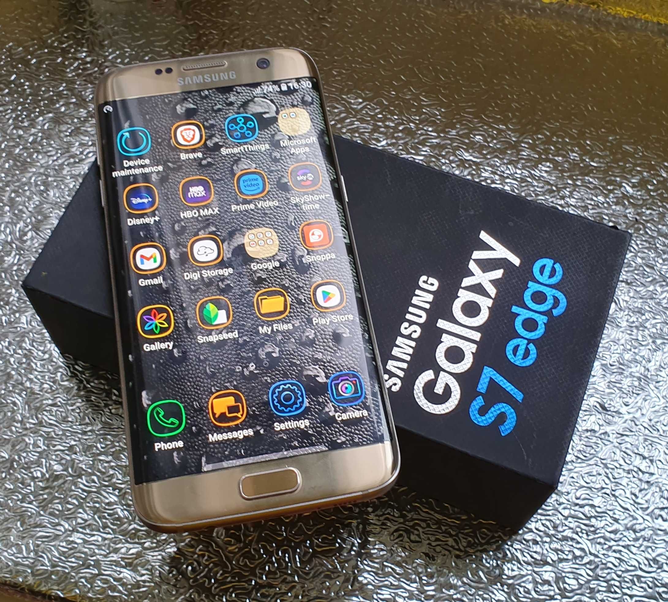 Tel Samsung Galaxy S7 Edge Gold Folosit - Poze Reale (Nu Iphone)