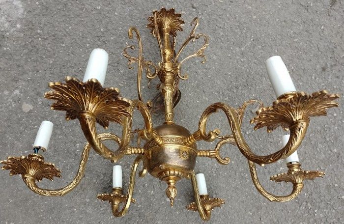 Candelabru antic cu 6 brate in stilul francez Empire din bronz ma