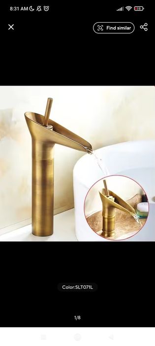 NOU Baterie lavoar tip cascada auriu antichizat