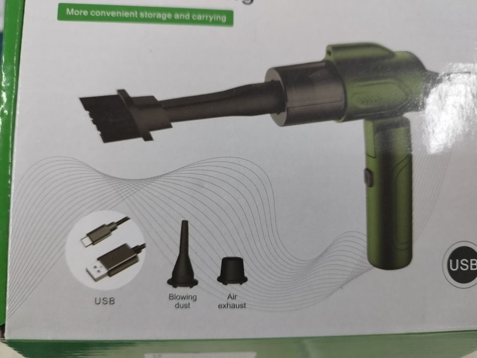 Aspirator auto portabil 2in1 aspira/sufla praf pliabil filtru hepa