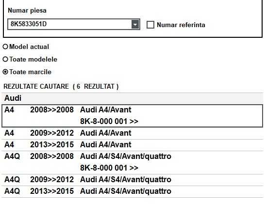 Ușă stânga spate Audi A4 8K (2008–2015) – Originală – Nouă