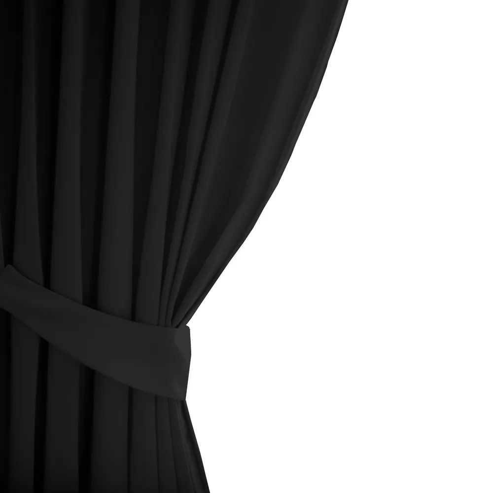Draperii din catifea neagra cu inele - 2 bucati