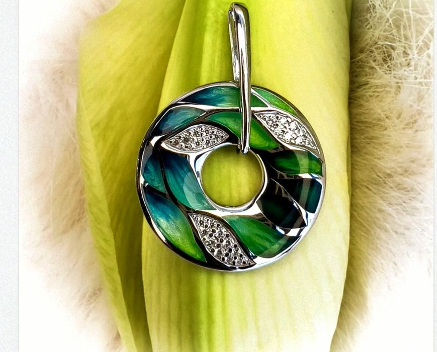 Серебряный комплект с эмалью