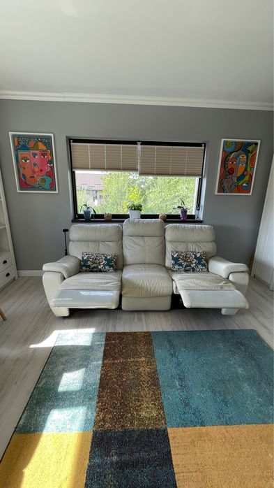 Canapea piele naturala si recliner