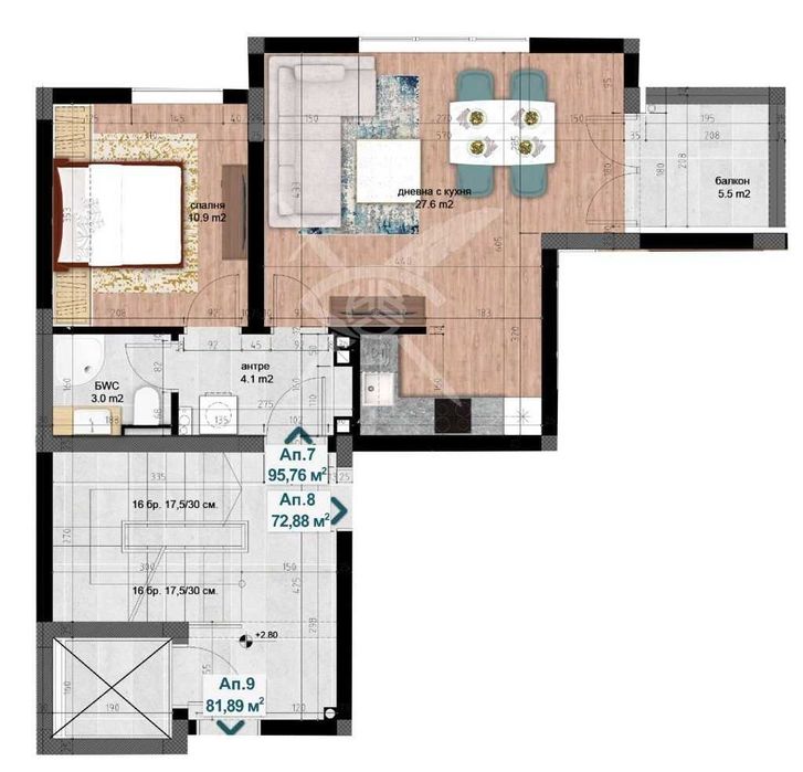 Двустаен апартамент в кв. Кършияка!