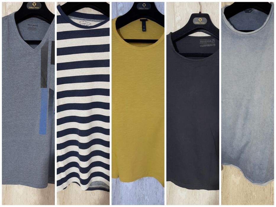 Lot 5 tricouri DKNY JEANS, Pull&Bear, Zara, Jack&Jones, H&M