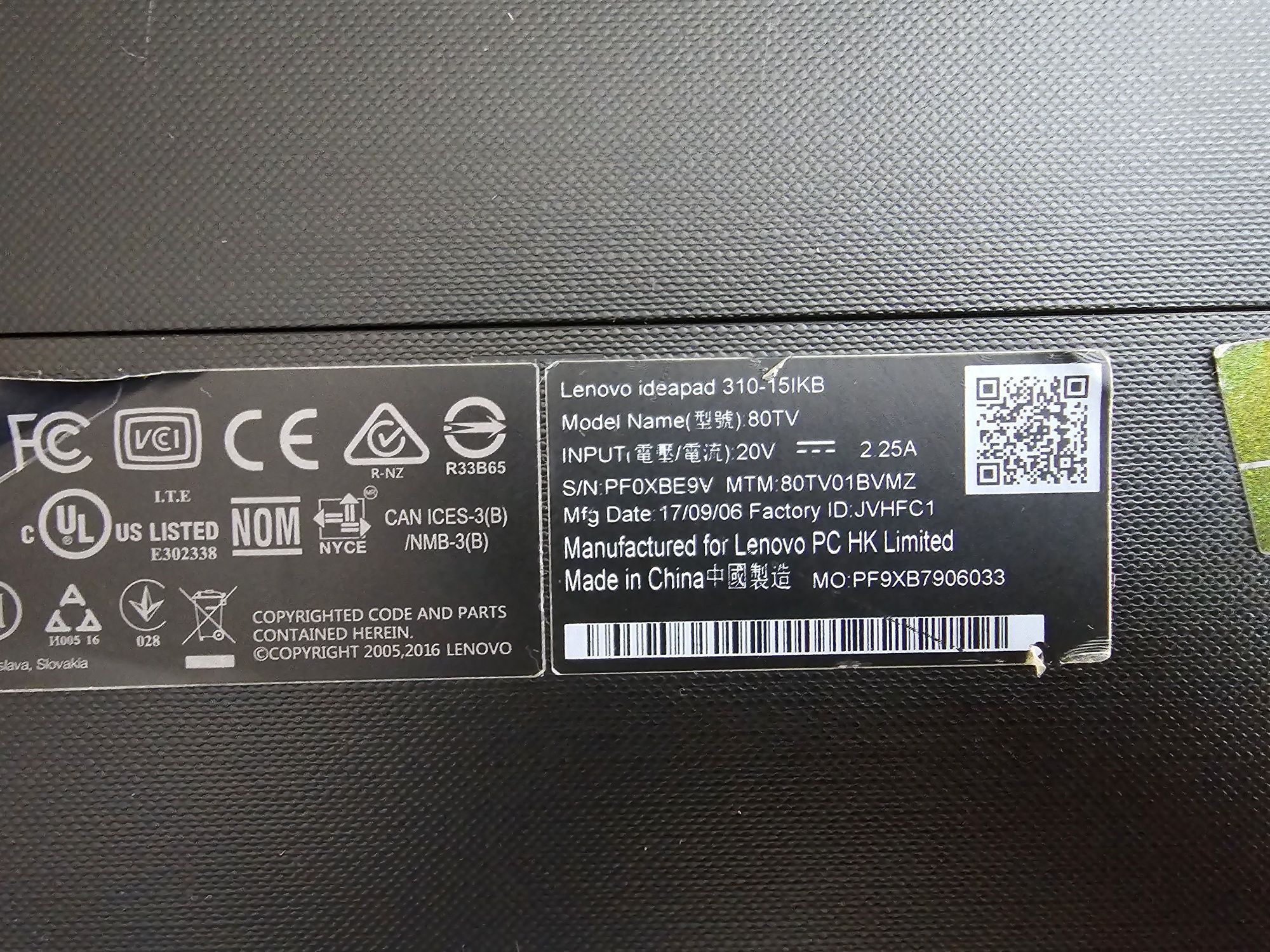 Vand Laptop Lenovo Ideapad 310 15,6" I7 gen 7 1Tb 4GDDR4