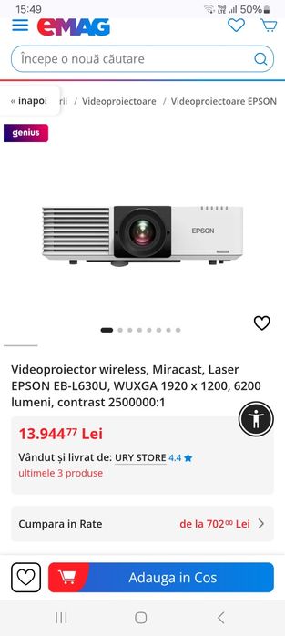 Videoproiector Epson Laser 4K profesional