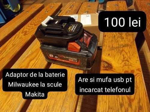 Adaptor baterie pt Makita / Dewalt / Milwaukee 18v