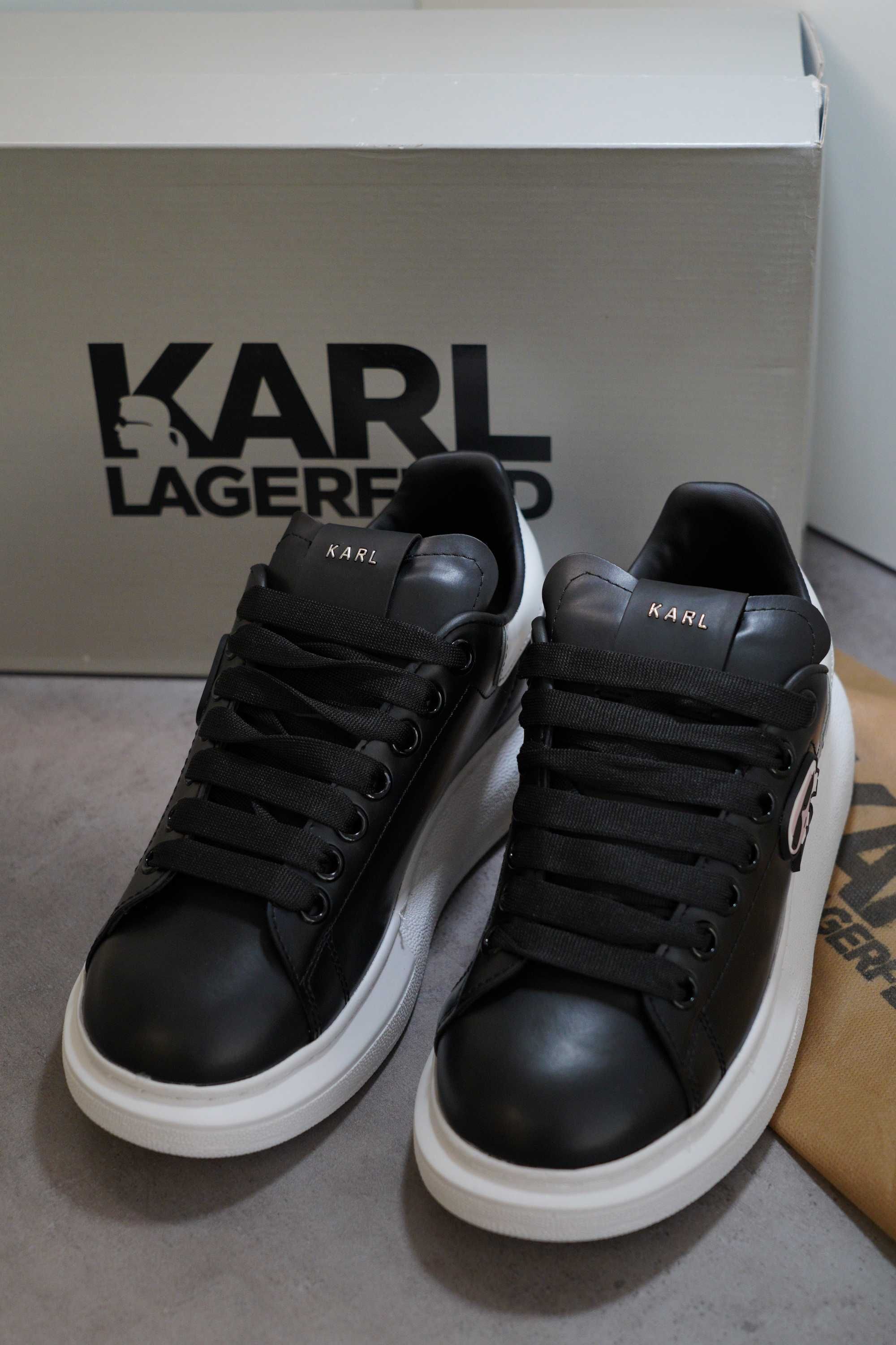 Adidasi KARL LAGERFELD Black, Produs Nou - Full Box, Premium Unisex