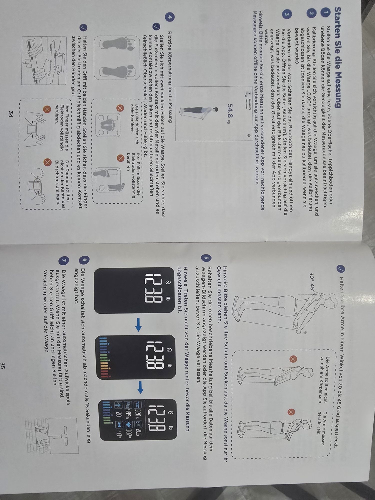 Vand cantar profesional cu bioimpedanta,  afișaj led- analizor 20 prog