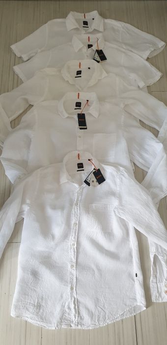 Hugo Boss Len Regular Fit / M L XL 2XL ОРИГИНАЛ! Мъжки Ленени Ризи