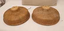 Set pereche palarii ratan hand made Asia 1940