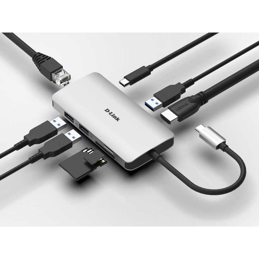 Hub D-Link 8‑in‑1 DUB‑M810 USB Tip C
