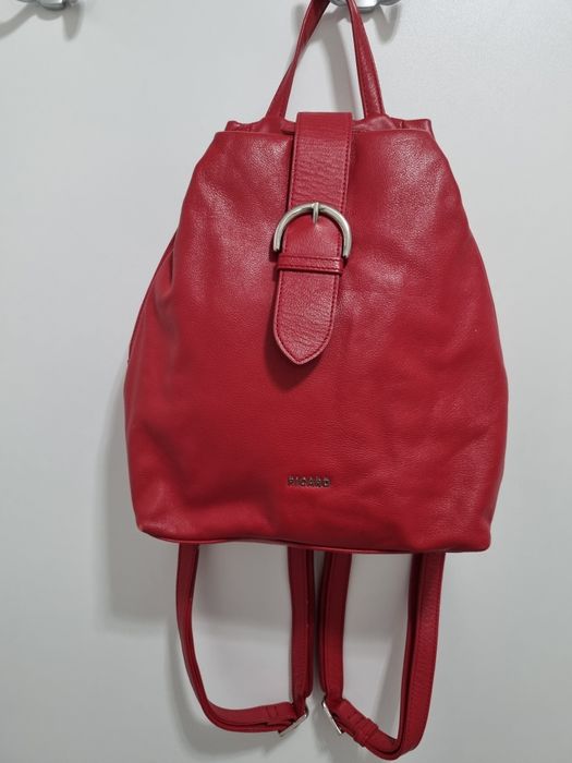 Rucsac PICARD, piele naturala roșie.