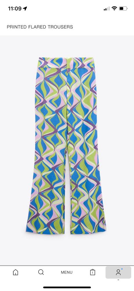 ZARA Pantaloni din amestec de in masura S
