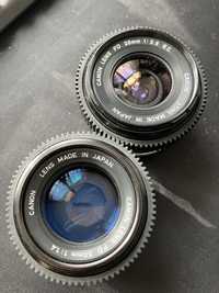 Canon nFD 50mm 1.4 Canon FD S.C. 28mm 2.8 Cine moded EF mount