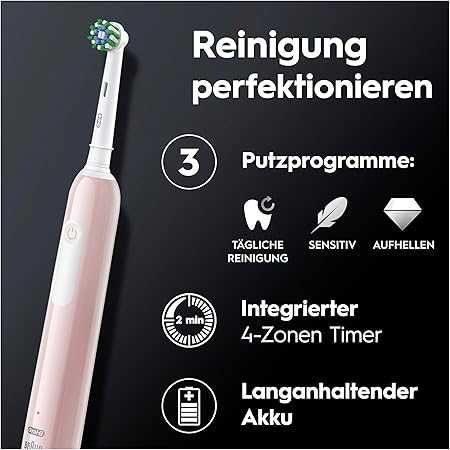 Електрическа четка за зъби Oral-b Pro 1 Розова с калъфче