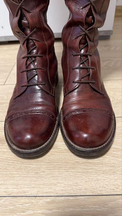 Cizme din piele, marime 38, stare buna, inchidere cu fermoar